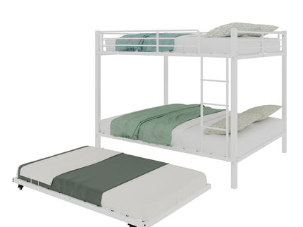 Bunk Bed For Kids, Convertible Frame With Ladders & Guardrail
