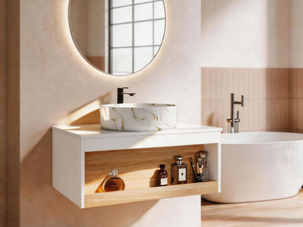 Floating Bathroom Vanity With Vessel Sink
