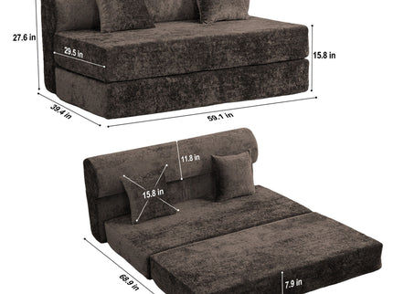 Convertible Design Sofa Bed, 2 Seater Fold Out Floor Couch