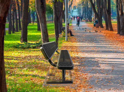 Outdoor Steel Bench With Backrest