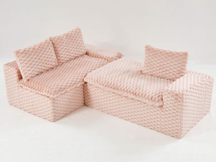 Modular Sofa, Convertible Twin Seat With Chaise Lounge