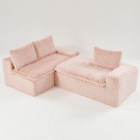 Modular Sofa, Convertible Twin Seat With Chaise Lounge