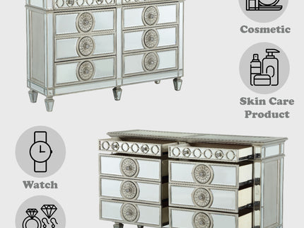 Varian - Mirrored Dresser - Silver