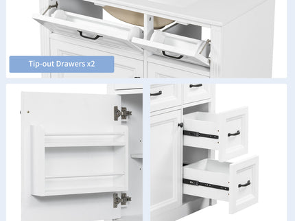 Modern Bathroom Vanity With Sink, 4 Drawers, Soft-Close Door, Adjustable Shelf