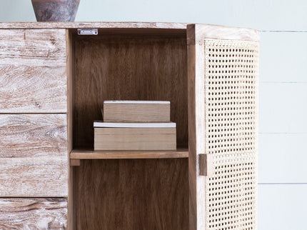 TV Console With Cane Doors - Multicolor