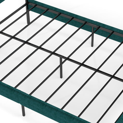 Upholstered Platform Bed Frame With Headboard, No Box Spring Needed, Underbed Storage