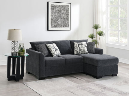 Pacheco - Upholstered Sleeper Sectional Chaise Sofa With Pocket Coils And Reversible Cushions - Dark Gray
