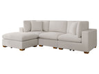 Beige / 2 Pc. 3 Seater Sectional, Ottoman