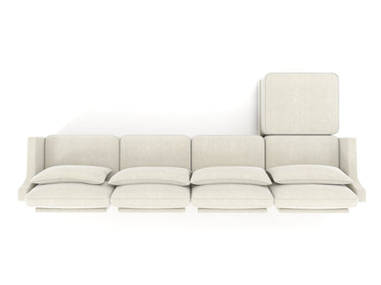 Stylish Sofa With Ottoman And Lumbar Pillows, Ergonomic Design