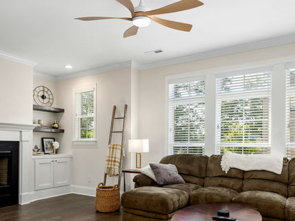 45" Ceiling Fan With DC Motor Smart App Control Quiet Reversible Operation Dimmable Lighting And Timer