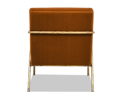Aerin - Hammered Brass Upholstered Accent Arm Chair