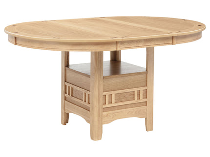 Davis - 5 Piece Oval Extension Leaf Dining Set With Pedestal Base - Light Oak