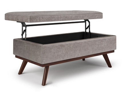 Owen - Lift Top Large Coffee Table Storage Ottoman, Mid Century Style