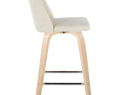 Toriano - Contemporary Fixed Height Counter Stool Swivel With Square Footrest (Set of 2)