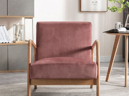 Classic Mid-Century Modern Accent Chairs, Open Framed Armchair With Cushioning