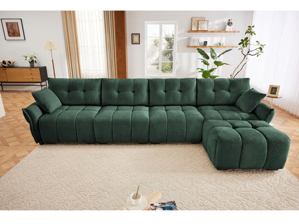 Sofa Set With Ottoman And Pillows, Textured, High Resilience Cushions