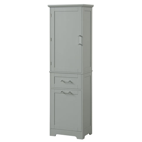 Tall Freestanding Bathroom Storage Cabinet With Adjustable Shelf And 2 Drawers