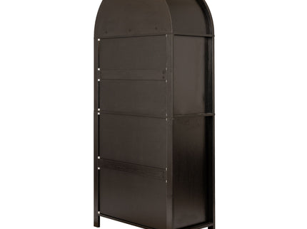 Arched Kitchen Pantry Cabinet With Adjustable Shelves & Barn Door Design