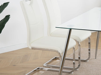 Modern Dining Chairs With Padded Seat And Metal Legs