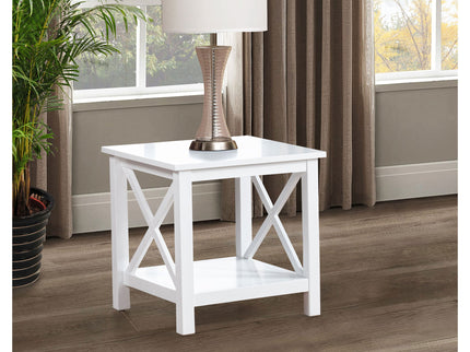 Slater - End Table With X Frame Trim - White