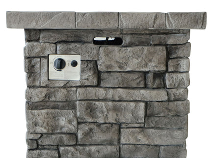 Outdoor Square Propane Fire Pit 40, 000 Btu - Gray