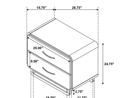 Tully - 2 Drawer Nightstand - Nutmeg Brown