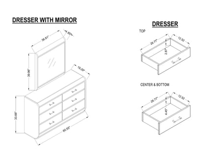 Gigi - Mirror With LED Lights, Large Scale Design For Dressers - Gold