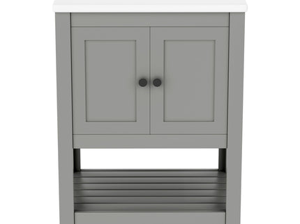 Modern Bathroom Vanity With Sink And Open Shelf