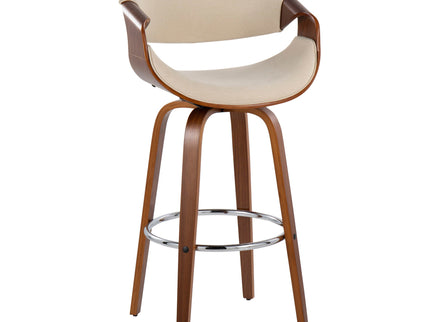Curvini Mid - Century Modern Fixed Height Barstool With Swivel (Set of 2)