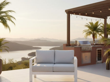 Patio All-Weather Loveseat With Thick Cushions