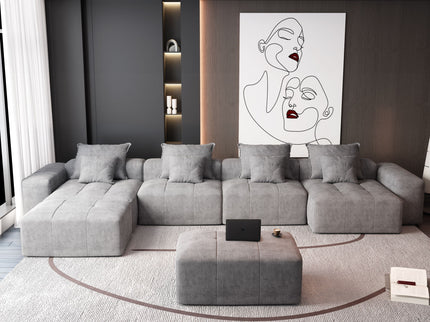 Modern Oversized Diy Combination Modular Sectional Sofa With Pillows