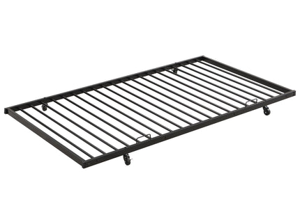 Full Over Full Modern Metal Bunk Bed With Trundle - Black