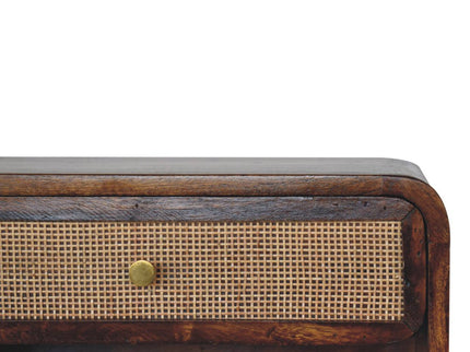 Wall Mounted Open Woven Bedside Table - Chestnut