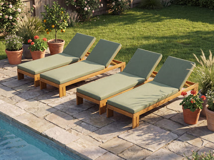 Outdoor Chaise Lounge With 5 Position Adjustable Backrest