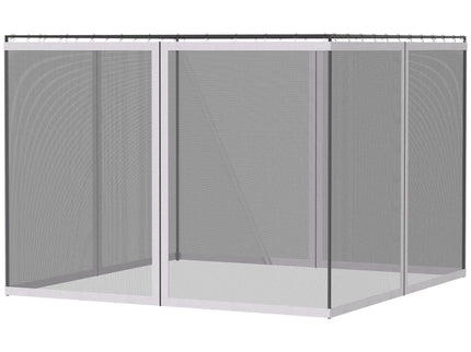 Outsunny - 10' x 13' Replacement Mesh Sidewall Netting For Patio Gazebos And Canopy Tents With Zippers (Sidewall Only) - White