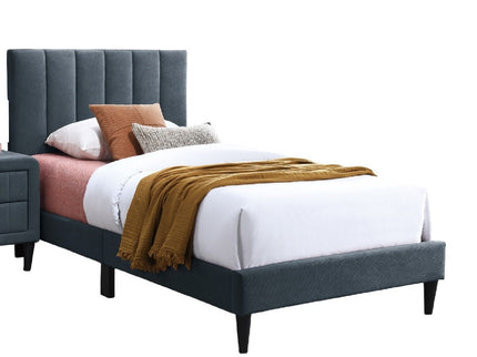Bed With Channel Tufted Adjustable Headboard