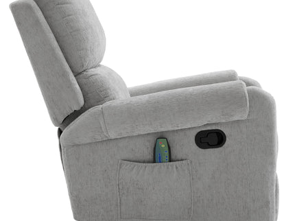 Manual Recliner Massage Chair With Swivel Rocker, 8 Massage Modes, Side Storage Pocket