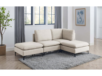 Upholstered Modular Sectional With Tall Legs, Medium Firm Seat
