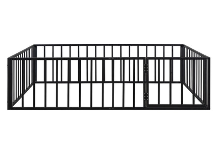 Metal Floor Bed Frame With Fence And Door