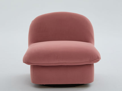 Pumpkin Shaped Swivel Accent Chair, 360 Degree Rotation For Living Room