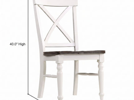 Dining Chairs (Set of 2) - Brown / White