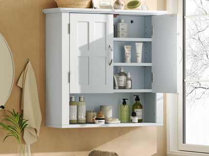 Multi Functional Wall Mounted Cabinet With Adjustable Shelves For Bathroom