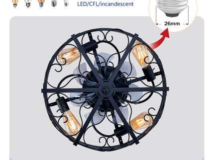 Mounting Type Ceiling Fan, Reversible Motor, DC Remote Control, 6 Speed Ceiling Fan - Matte Black