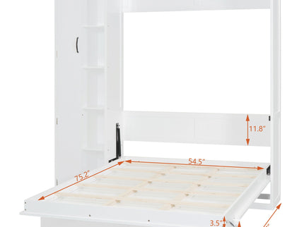 Murphy Wall Bed With Shelves, Wardrobe And LED Lights