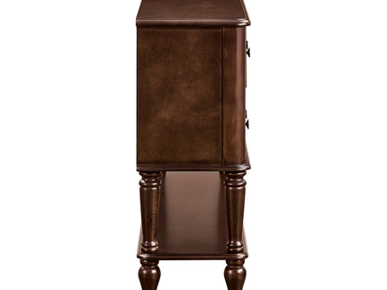 Console Table, Entryway Sofa Table With 4 Storage Drawers And Open Shelf - Espresso