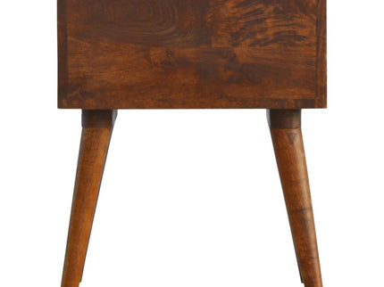 Inlay Geo Brass Bedside Table - Chestnut