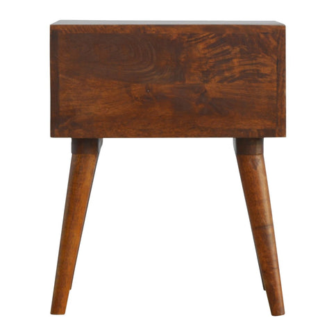 Inlay Geo Brass Bedside Table - Chestnut