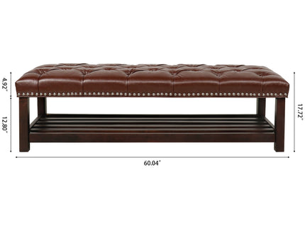 Bedroom End Of Bed Bench Tufted Upholstered End Of Bed Bench End Of Bed Entrance Shoe Bench With Nailhead Trim And Shelf Bedroom Upholstered Bench Living Room Shoe Rack Footstool