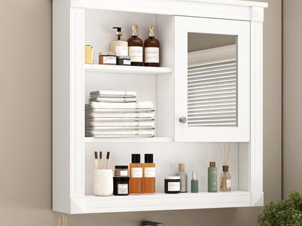 Wall-Mounted Bathroom Cabinet With Mirror And Adjustable Shelves