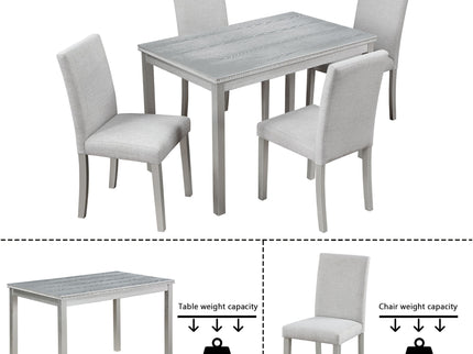 Dining Table Set With Crystal Decoration And Upholstered Chairs